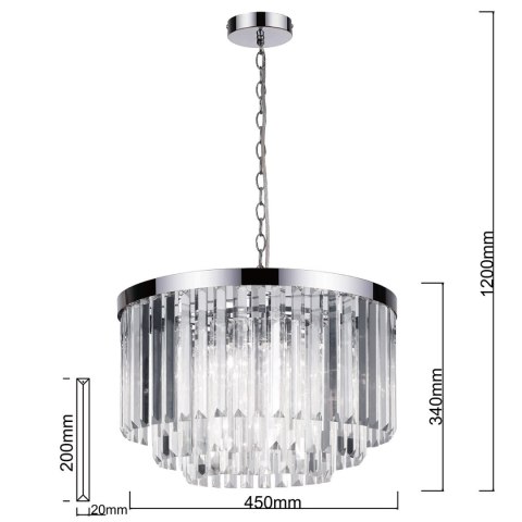 Lampa wisząca kryształowa Vetro LP-2910/5P