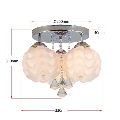 Plafon biało-srebrny ozdobny LED Sada 3xE14 LP-119/3C