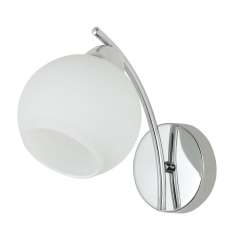 AMOS Lampa kinkiet chromowy 1x40W E27 klosz biały