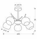 AMOS Lampa wiszaca chromowy 5x40W E27 klosz biały