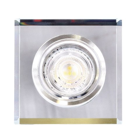 SS-13 CH/WH MR16 chrom opr. strop. stała kwadratowa szkło bezbarwne