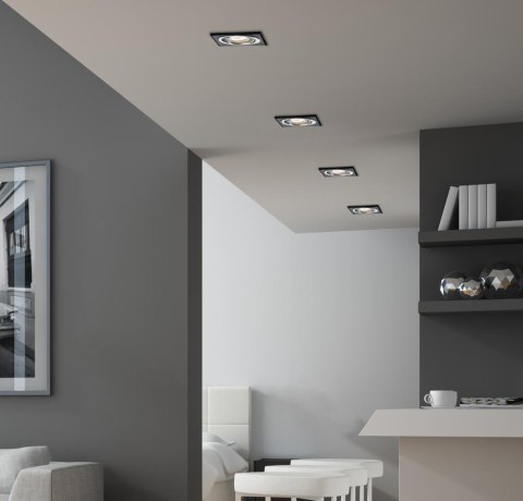 SSU-13 CH/BK MR16 chrom opr. strop. uchyl kwadratowa szkło czarne