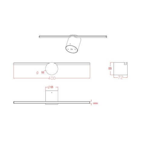 Kinkiet Modern Slim M 1xLED chrom IP44 LP-777/1W M CH