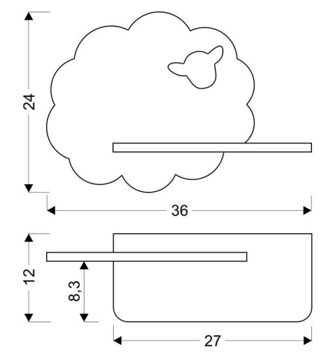 Lampa kinkiet półeczka 5W LED 4000K IQ Kids Sheep 21-84835