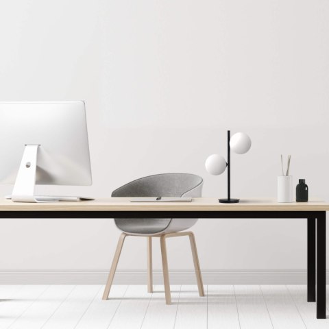 Lampa stołowa, biurkowa białe kule Dorado czarna LP-002/2T BK