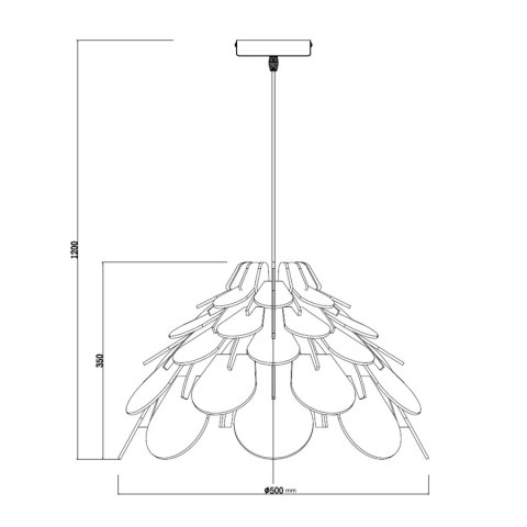 Lampa wisząca Burgo duża 1xE27 drewno LP-101335/1P L