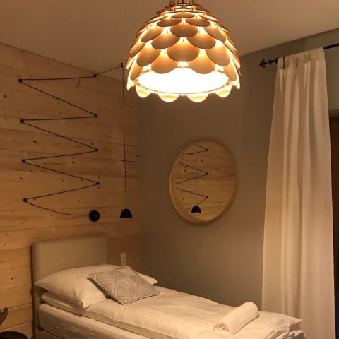 Lampa wisząca Burgo mała 1xE27 drewno LP-101335/1P S