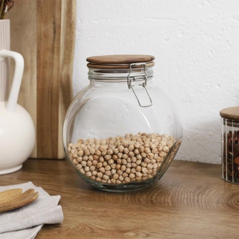 Słoik do przechowywania z akacjową pokrywką