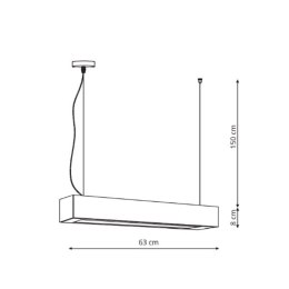 Lampa wisząca Ibros średnia 18W CCT IP20 1xLED biała LP-7001/1P 20 WH-63 18 CCT