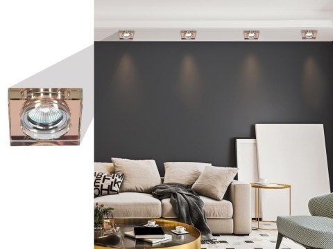 SS-16 CH/BR MR16 chrom opr. strop. stała kwadratowa szkło brązowe