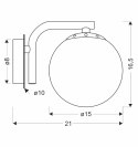 AMADEO lampa kinkiet czarny 1x40W E14 klosz biały