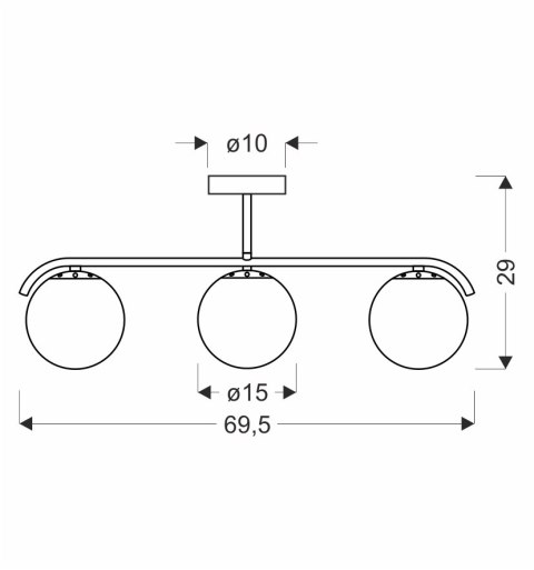 AMADEO lampa sufitowa mosiężny 3x40W E14 klosz biały