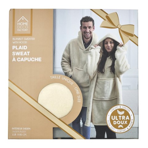 Bluza ocieplana / snuddie z kieszenią beżowa