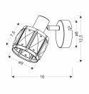 Dubai lampa sufitowa kinkiet różowy złoty 1x40W E14 klosz złoty z kryszt transp