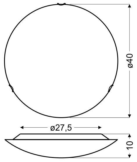 Monza plafon 40 1x16W LED 6500K