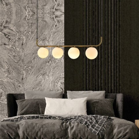 Lampa wisząca białe kule złota Alisa 4