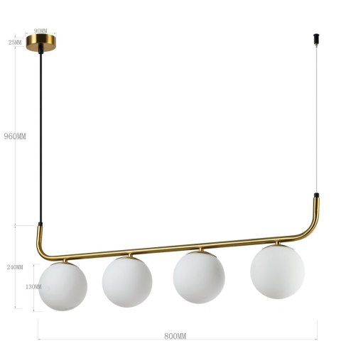 Lampa wisząca białe kule złota Alisa 4