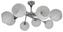 Raul zwis 8x40W E27 chrom klosz bia³y