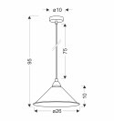 Avola lampa wisz¹ca chromowy 26 1x60W E27 klosz bia³y