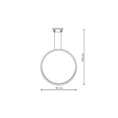 Mirror wisząca duża czarna CCT