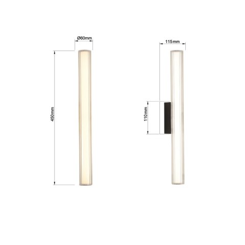 Kinkiet Linea 45 cm czarny LED CCT