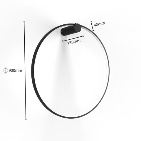 Mirror kinkiet duży czarny CCT