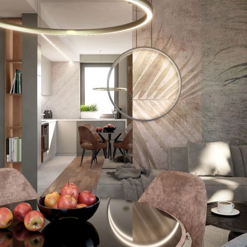 Mirror wisząca duża złota CCT