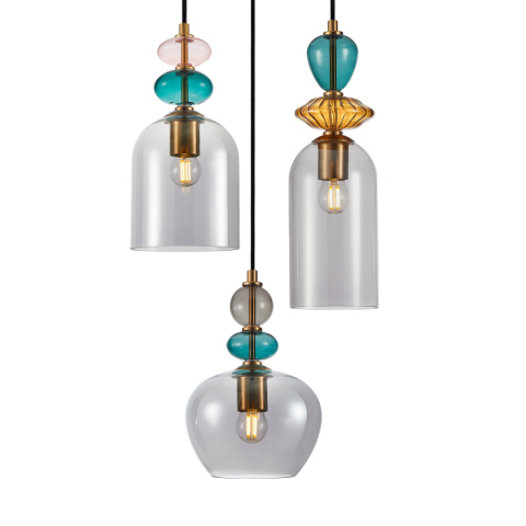 Lampa wisząca kolorowa nowoczesna Busco PND-30263-3A-BRO-SG