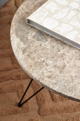 Stolik kawowy Prunus 80cm marmur szary/ czarny