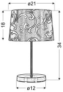 Arosa lampka 1x40W E14 szary