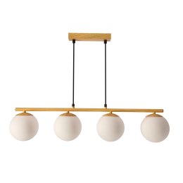 Carrine lampa wisz¹ca drewniany 4x40W E14 klosz bia³y