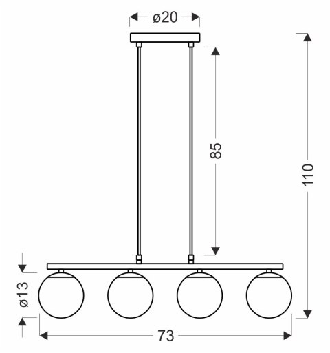 Carrine lampa wisz¹ca drewniany 4x40W E14 klosz bia³y