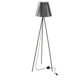 PLATINO lampa pod³ogowa czarny 1x40W E27 aba¿ur srebrny