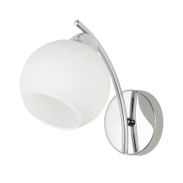 AMOS Lampa kinkiet chromowy 1x40W E27 klosz biały