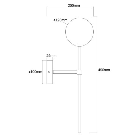Kinkiet Piruleta chrom IP44 1xG9
