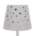 Lampa stołowa ładowana z ażurowymi gwiazdkami biała