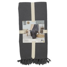 Narzuta na łóżko waflowana 120x150 cm grafitowa