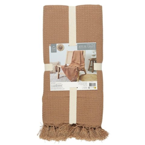 Narzuta na łóżko waflowana 120x150 cm ochra