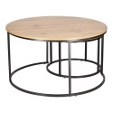 Zestaw 2 stolików Ruth naturalne/czarne