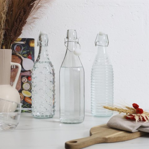 Butelka szklana 1L kropki