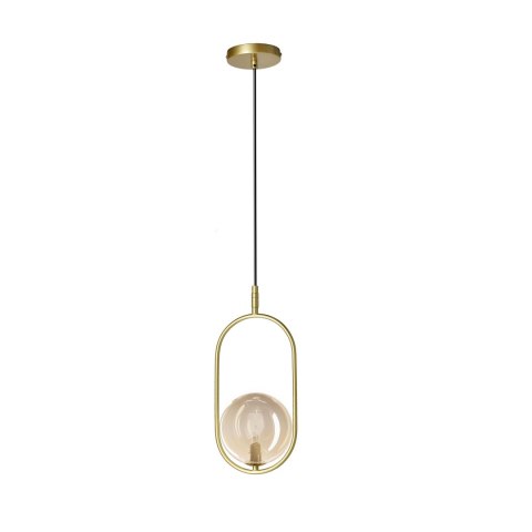 CORDEL zwis 1x28W G9 mosiądz, klosz bursztynowy