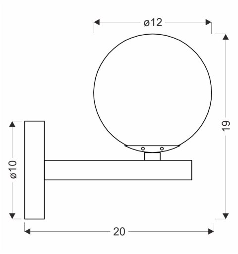 Kama lampa kinkiet czarny+złoty 1x28 G9 klosz grafitowy