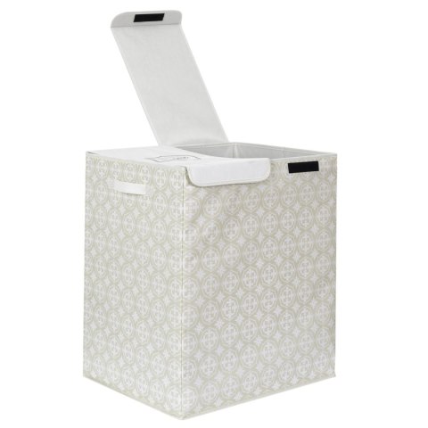 Kosz na pranie podwójny 50x41x57 szary tkanina