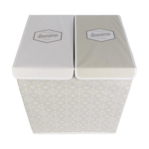 Kosz na pranie podwójny 50x41x57 szary tkanina