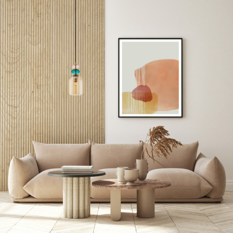 Lampa wisząca kolorowa pojedyncza do kuchni, korytarza, Busco PND-30263-1B-BRO-AMB