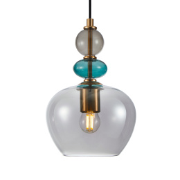 Lampa wisząca kolorowa pojedyncza do kuchni, sypialni Busco PND-30263-1A-BRO-SG