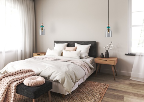 Lampa wisząca kolorowa pojedyncza do kuchni, sypialni Busco PND-30263-1B-BRO-SG