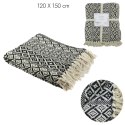 Narzuta na łóżko Etniczna 120x150cm czarno-biała