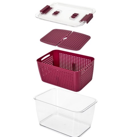 Pojemnik do przechowywania w lodówce owoców i warzyw bordowy