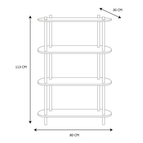 Regał Cobe 4 półki naturalny/czarny